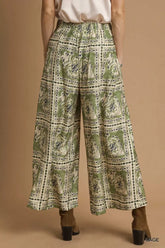 Umgee Bohemian Print Pants with Pockets OutfitFlow